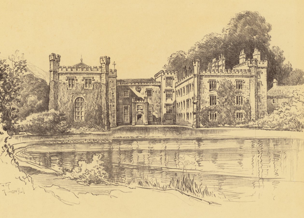 Towneley Hall, Burnley (litográfia) alkotó: Frank Greenwood