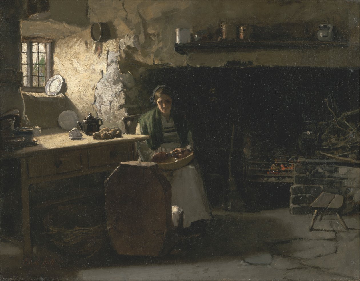 Burgonya hámozása alkotó: Frank Holl