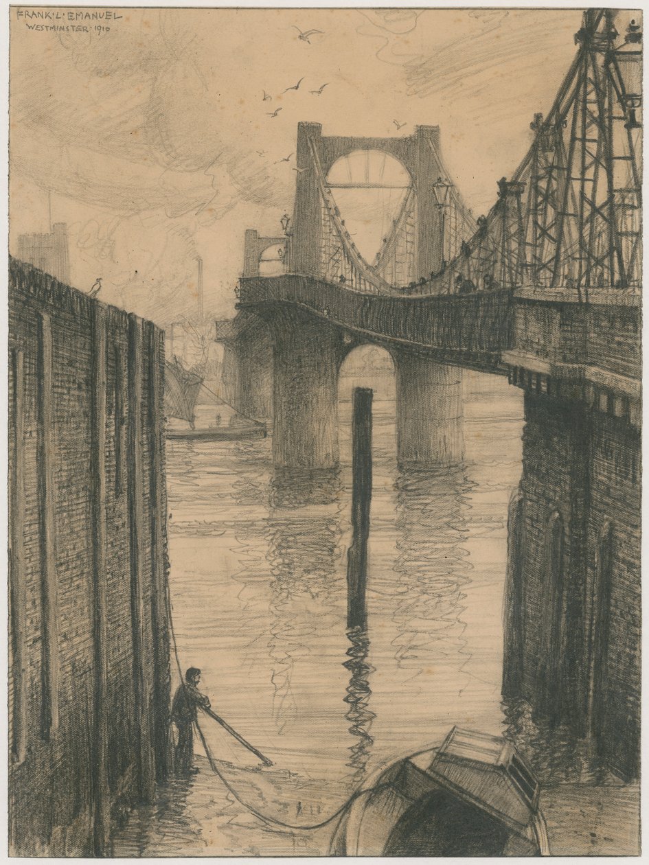 Chelsea függőhíd (metszet) alkotó: Frank Lewis Emanuel