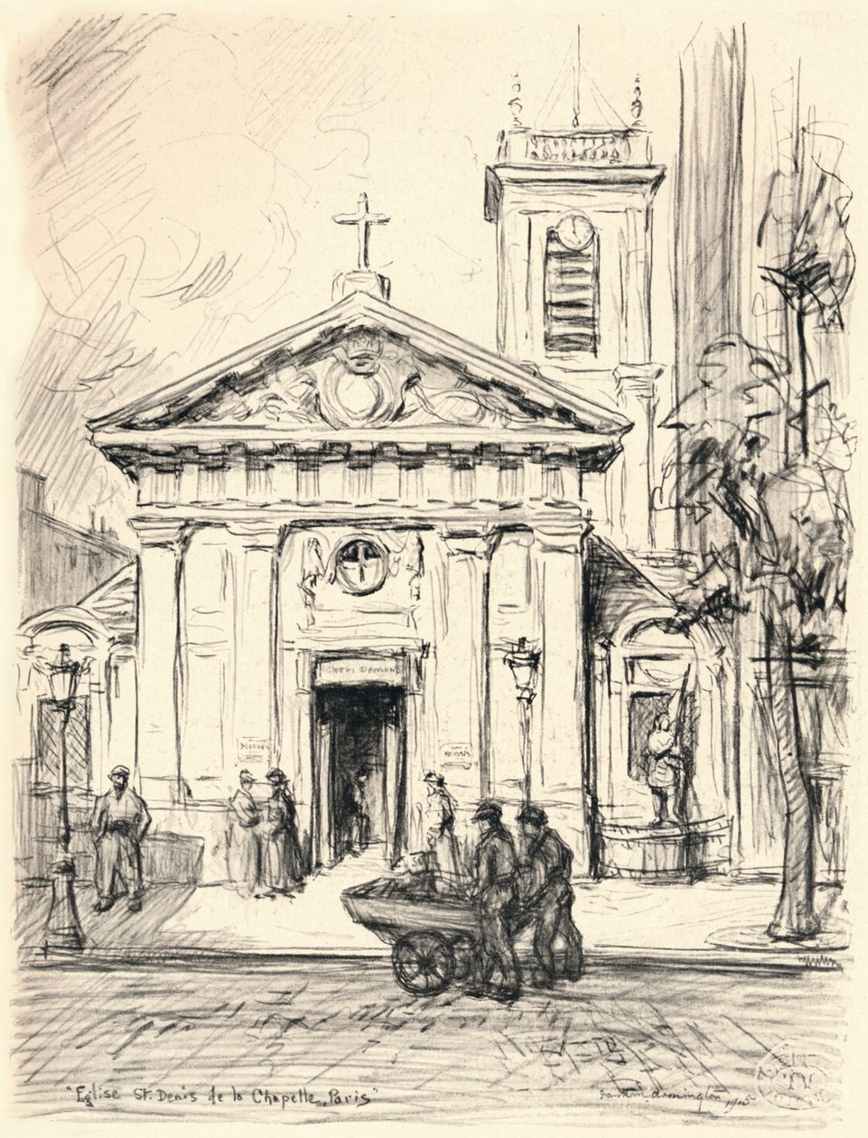Szent Denis de la Chapelle templom, 1915 alkotó: Frank Milton Armington