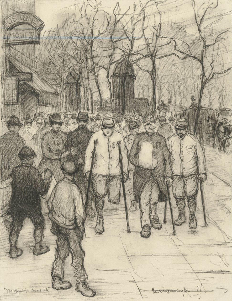 A sebesültek sétánya, 1917 alkotó: Frank Milton Armington