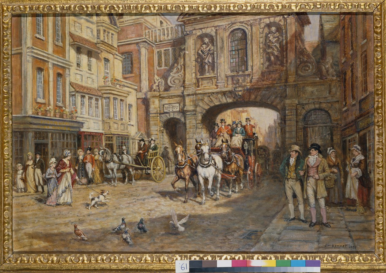 A Királyi Posta Temple Bar mellett halad el alkotó: Frank Moss Bennett