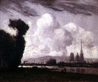 Rouen kilátása (olaj, vászon) alkotó: Frank Myers Boggs