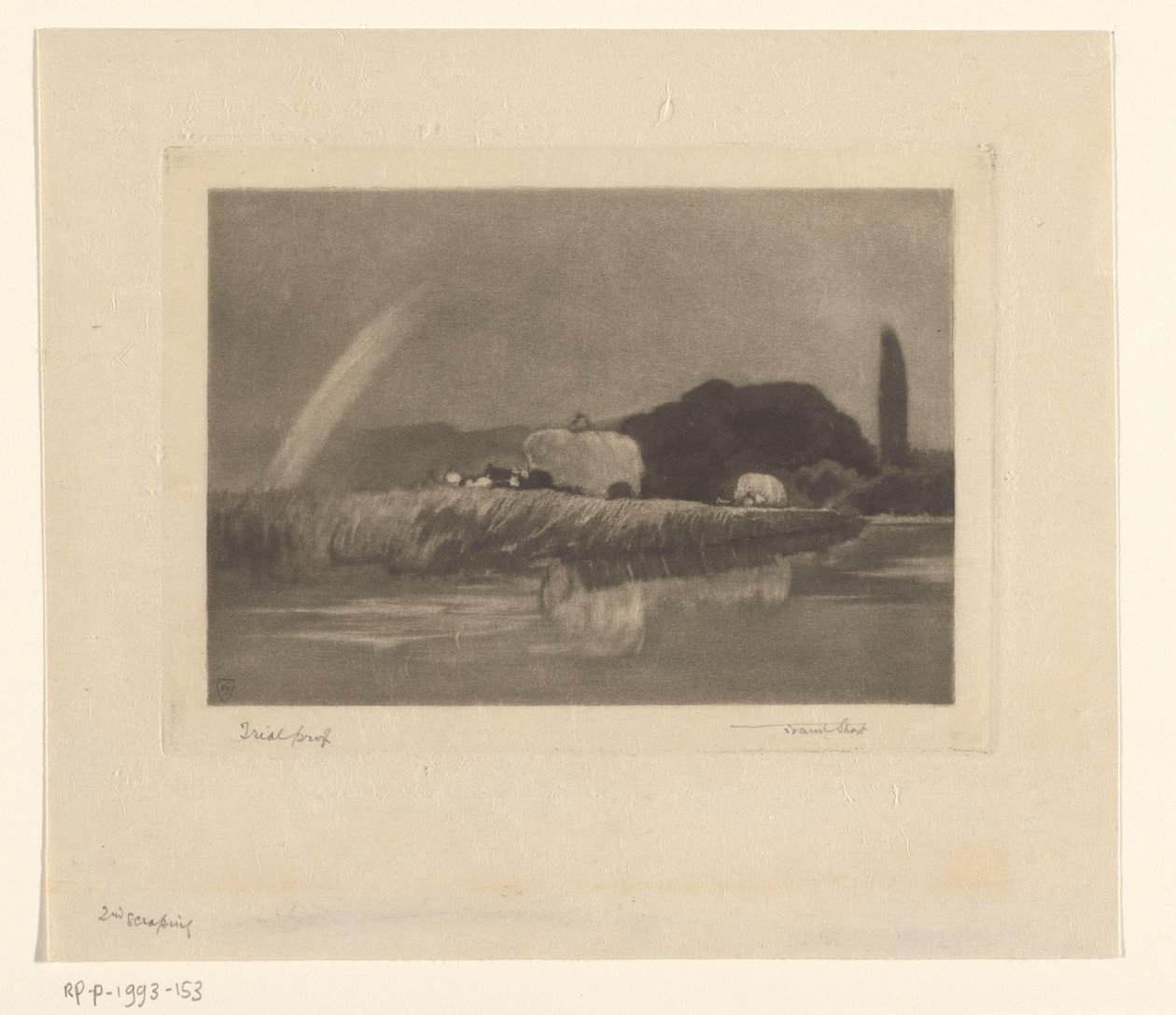 Szénabálák a kocsikon a Temze partján Szénaverés a Temzén Wargrave közelében alkotó: Frank Short (signed by artist)