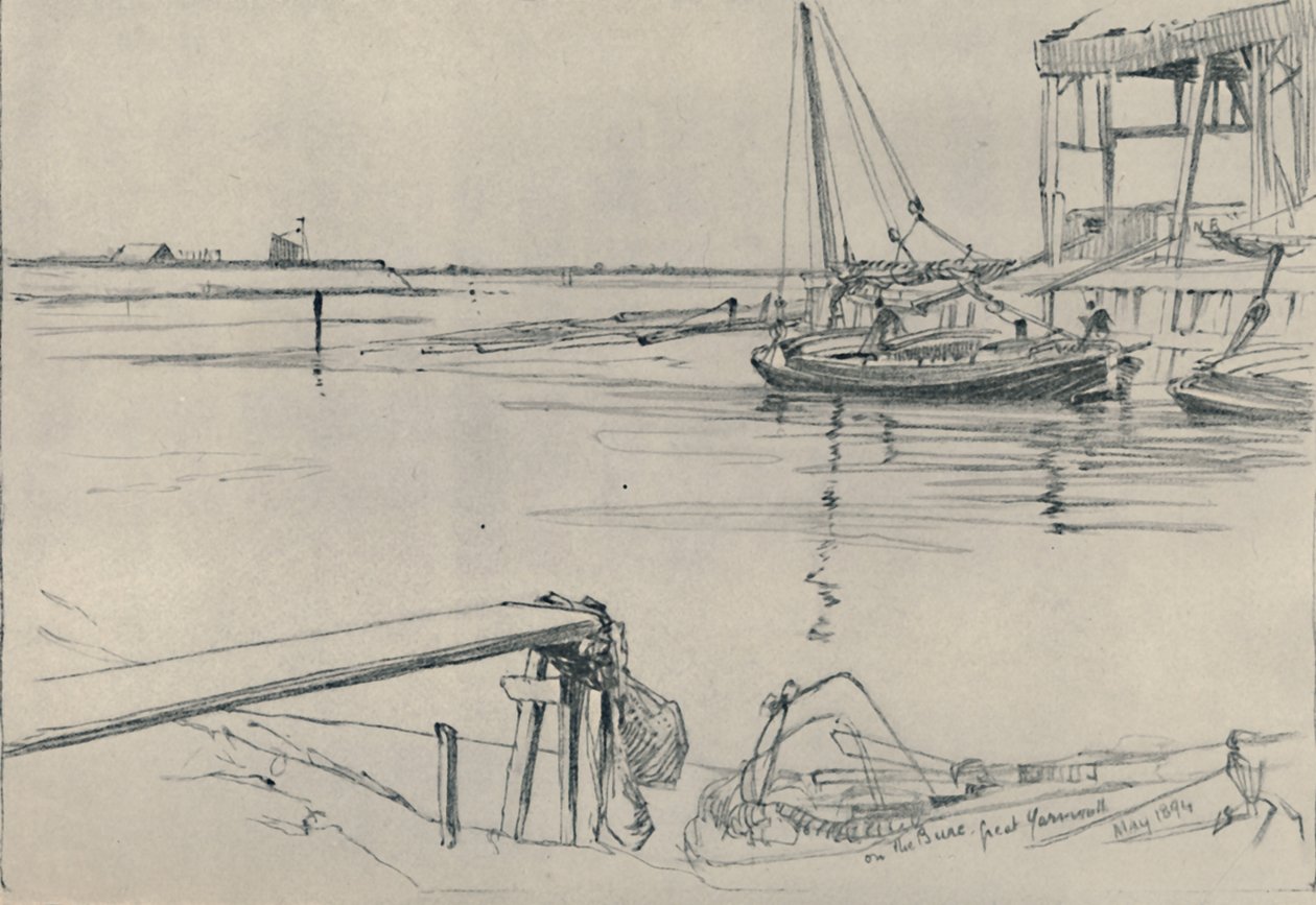 On the Bure, Great Yarmouth, 1894, 1919 alkotó: Frank Short