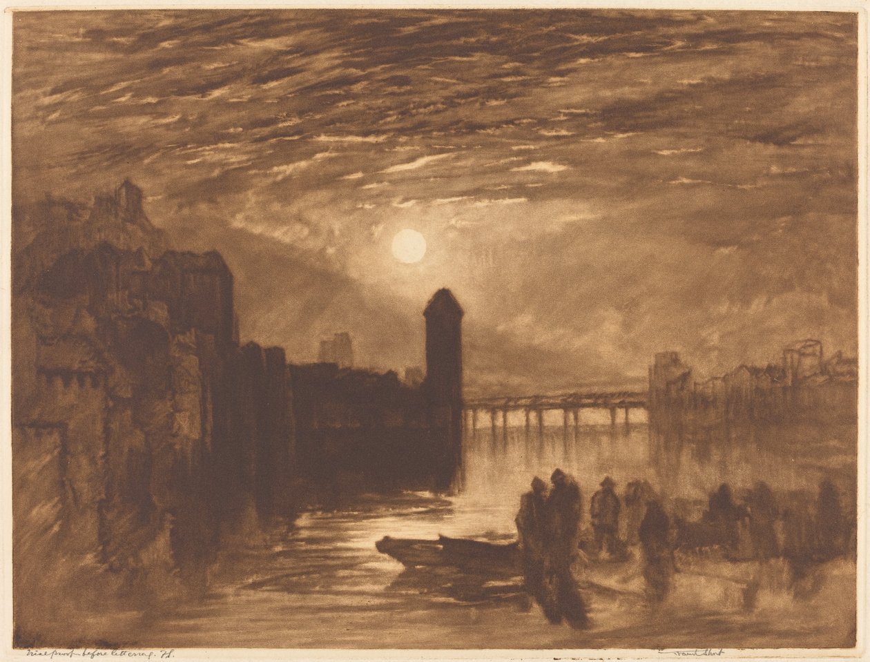 Holdfény a folyón alkotó: Frank Short, after Joseph Mallord William Turner
