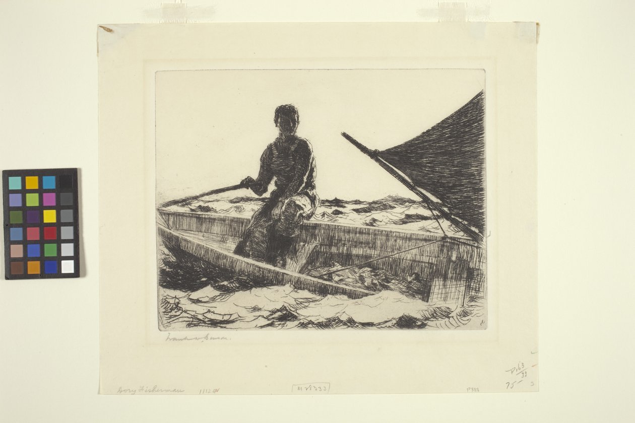 Dory Fisherman (tinta papíron) alkotó: Frank Weston Benson