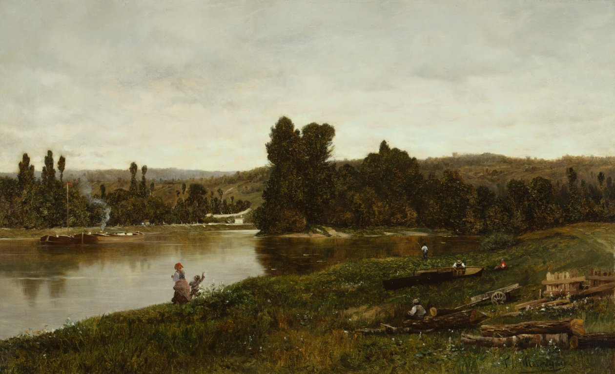 Figurák a folyó mellett (olaj, vászon) alkotó: Frank de Mesgrigny