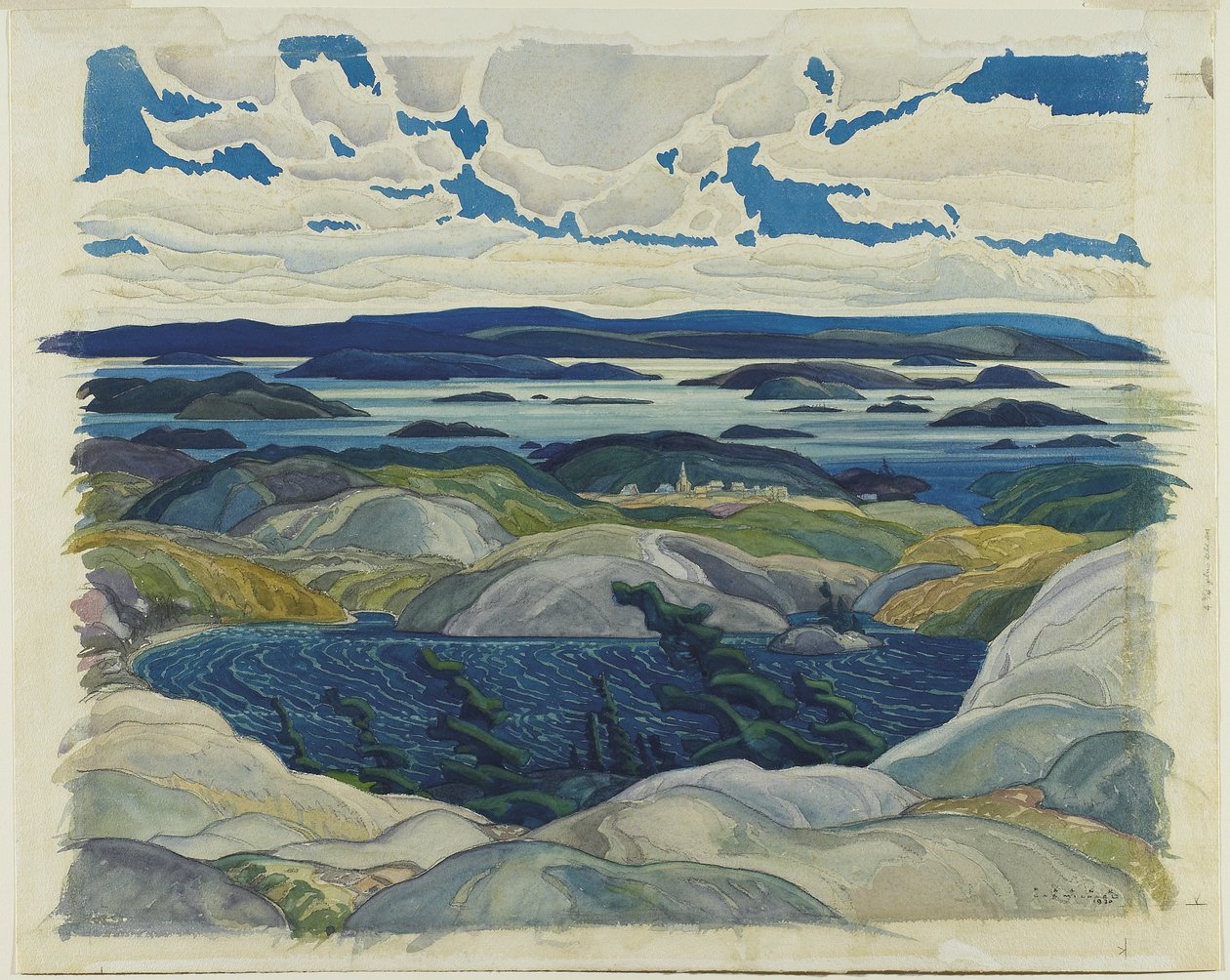 Bay of Islands, 1930 (wc papíron) alkotó: Franklin Carmichael