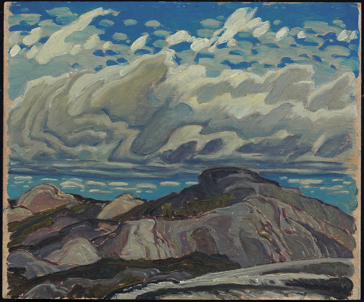 október, Cranberry Hills, 1943 (olaj rétegelt lemezre) alkotó: Franklin Carmichael