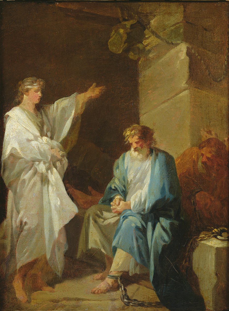 Szent Sebestyén a börtönökben hirdeti Diocletianus hitét alkotó: François André Vincent