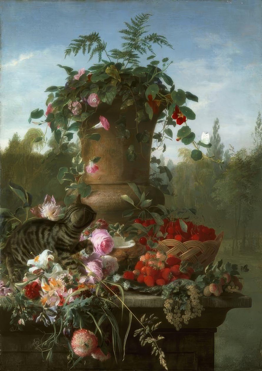 FA. de Bruycker, Csendélet virágokkal és gyümölcsökkel alkotó: François Antoine de Bruycker
