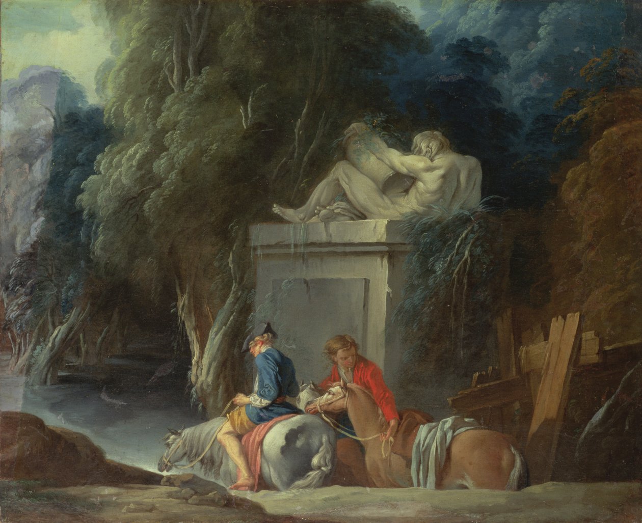 Átkelés a Fordon, 1730-as évek vége (az eredeti festmény jobb fele a 73441-gyel) alkotó: François Boucher