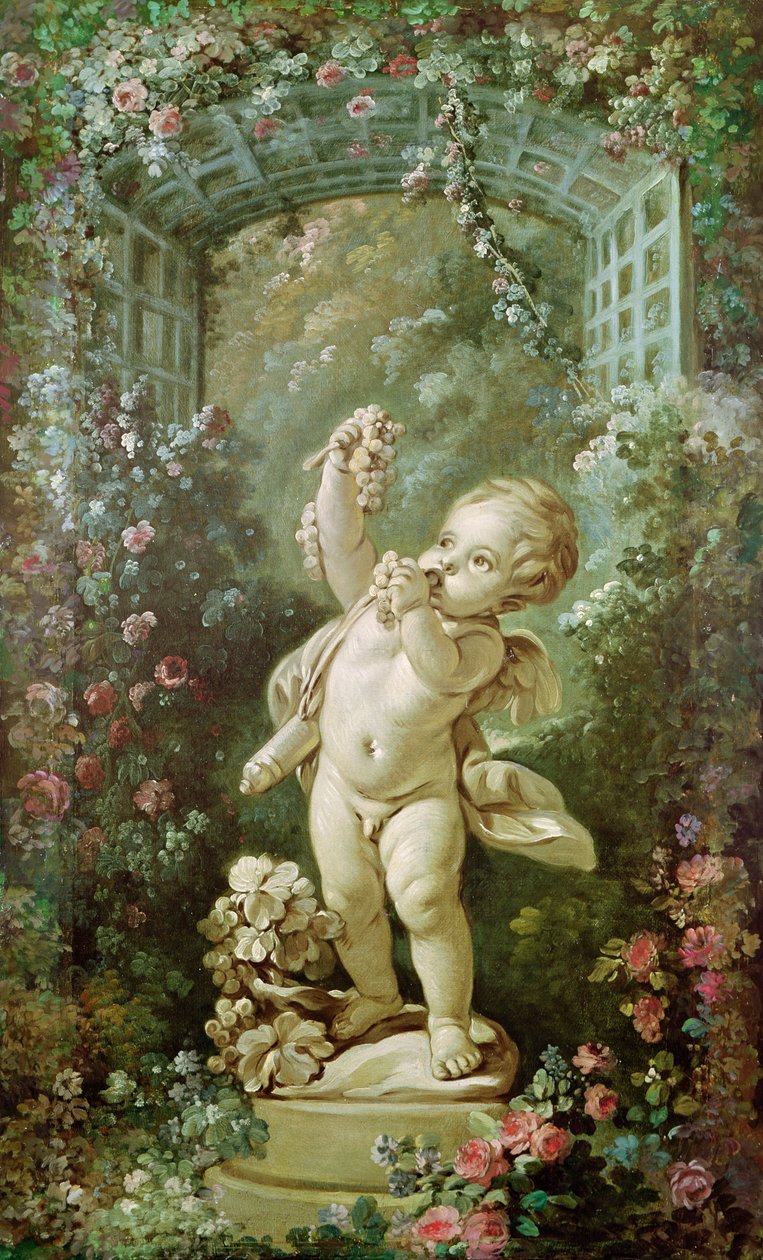 Ámor szőlővel alkotó: François Boucher