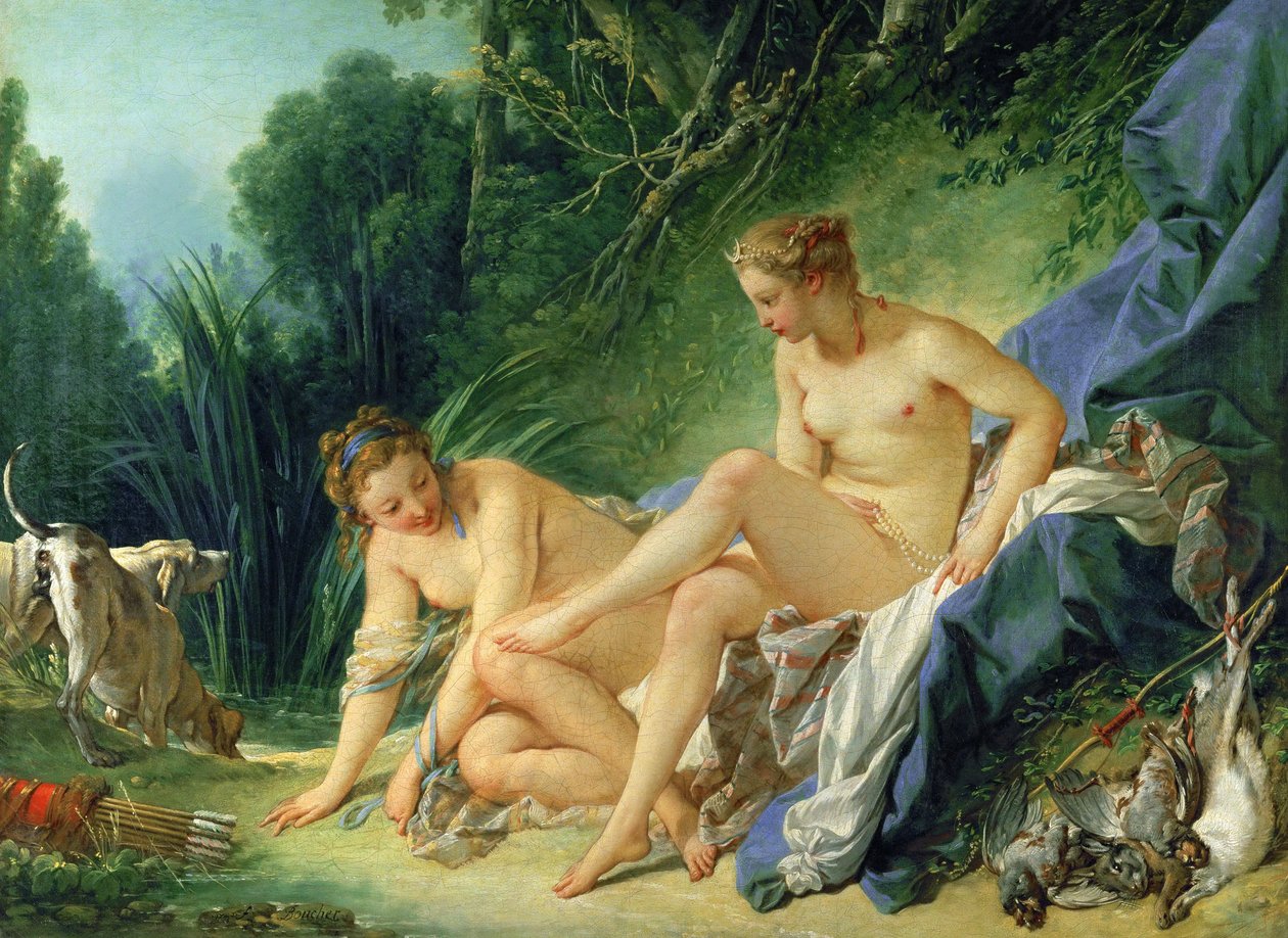 Diane kijön a fürdőből alkotó: François Boucher