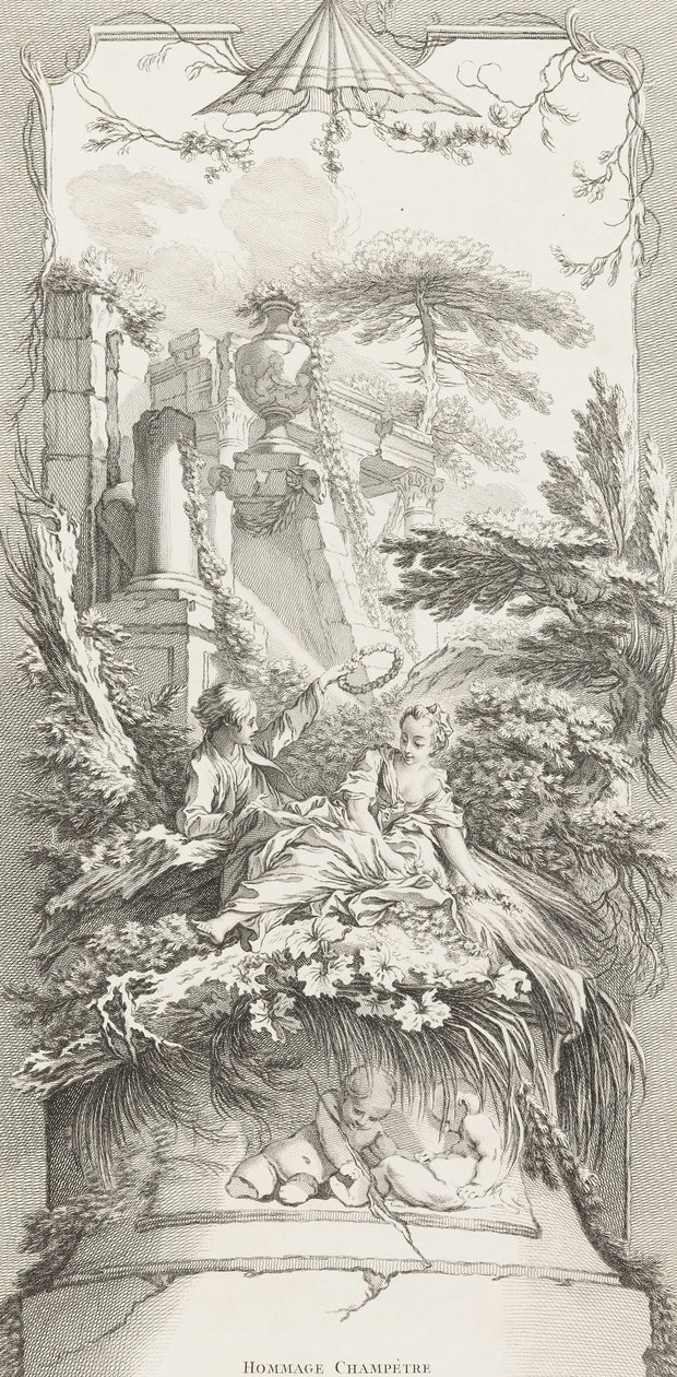 Hommage Champeter (Pasztorális) új darabokban a képernyőkhöz (Új koncepciók a képernyőkhöz) alkotó: François Boucher