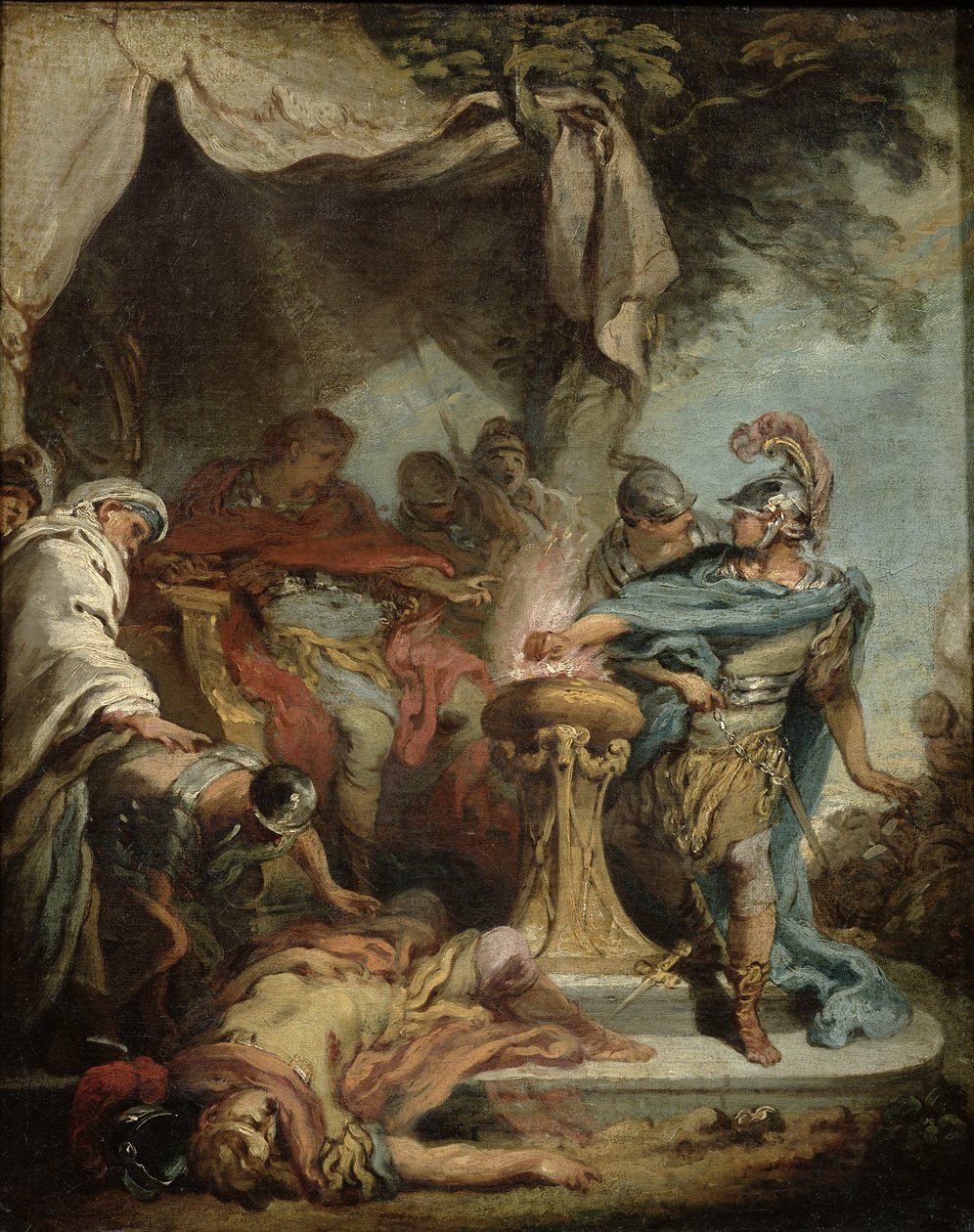 Mucius Scaevola Porsenna előtt alkotó: François Boucher