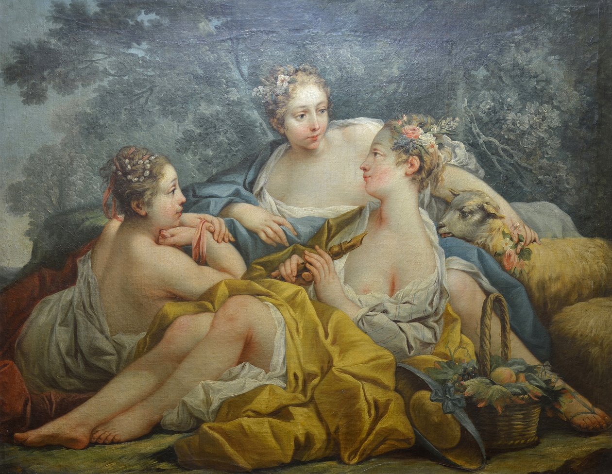 Nimfák fuvoláznak alkotó: François Boucher