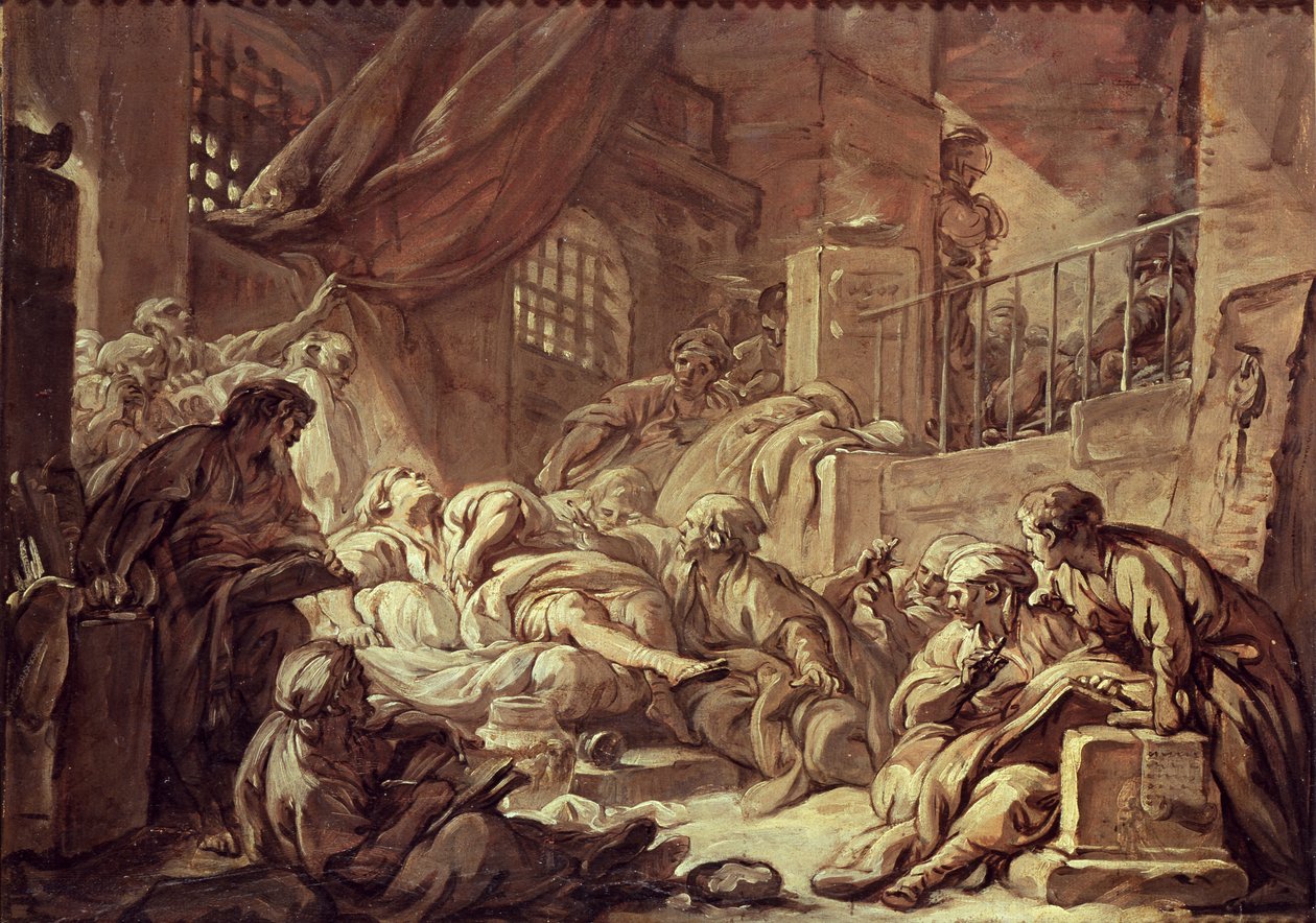 Tanulmány egy börtönjelenethez alkotó: François Boucher