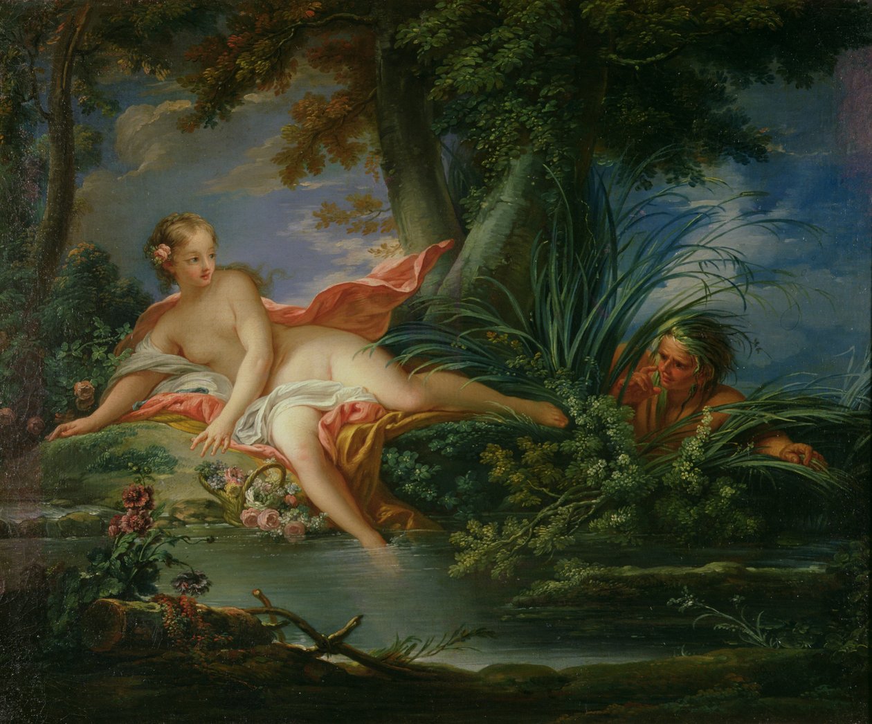A fürdőző meglepődött alkotó: François Boucher