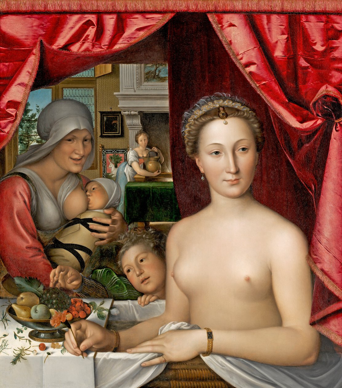 Egy hölgy fürdőjében, 1571 körül alkotó: François Clouet