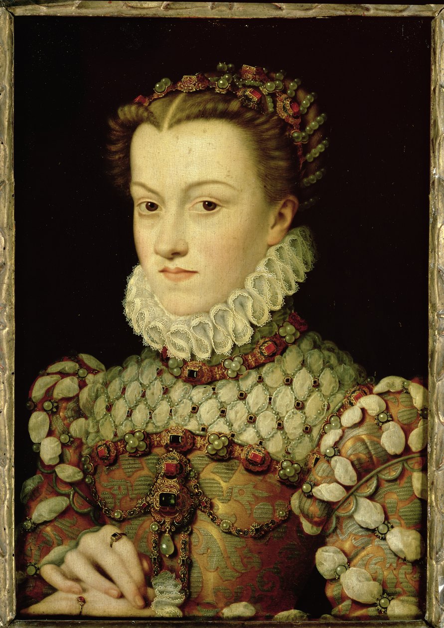 Osztrák Erzsébet (1554-92) francia királynő portréja, 1570 körül alkotó: François Clouet