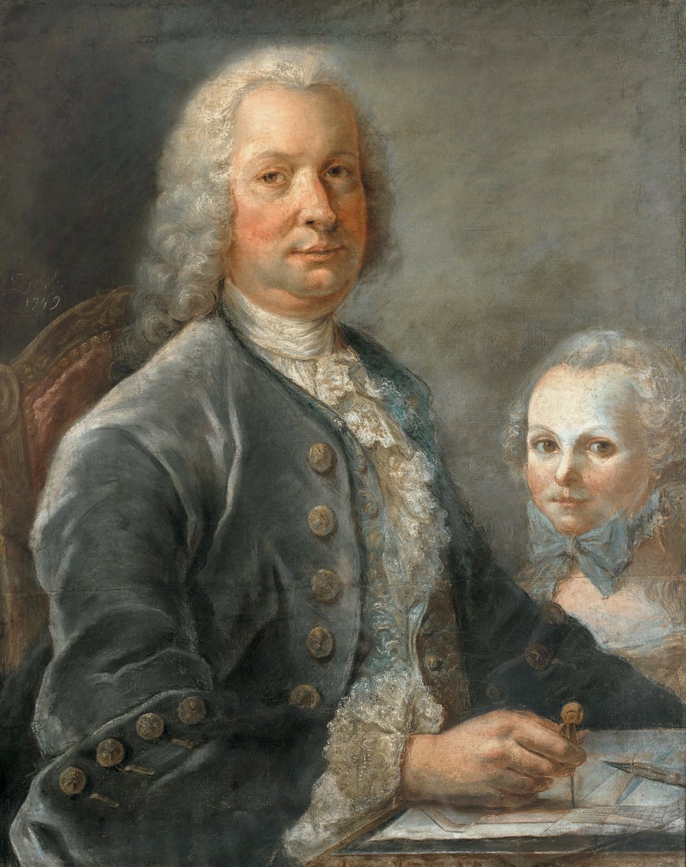 Egy építész portréja egy kislánnyal alkotó: François Dorly