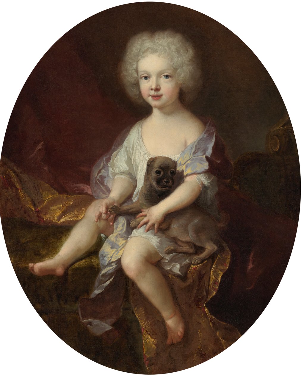 Portré egy fiatal fiú kutyával alkotó: Jean François de Troy