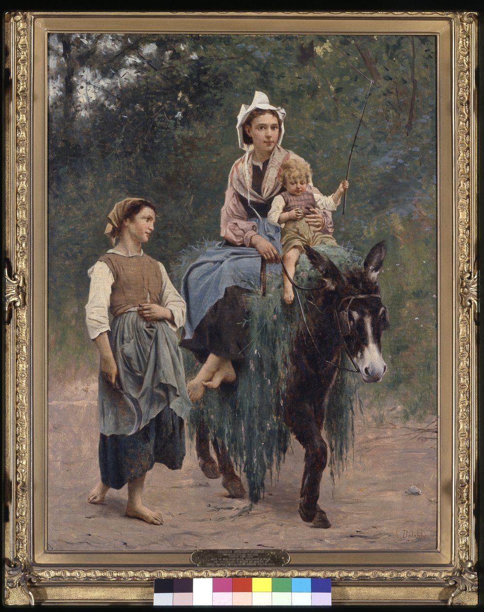 Olasz parasztcsalád, dátum ismeretlen (olaj, vászon) alkotó: François Alfred Delobbe