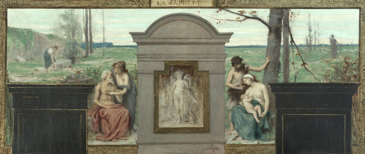 A 15. kerület városházájának vázlata: 1883 és 1884 között (olaj, vászon): A család. alkotó: François Alfred Delobbe