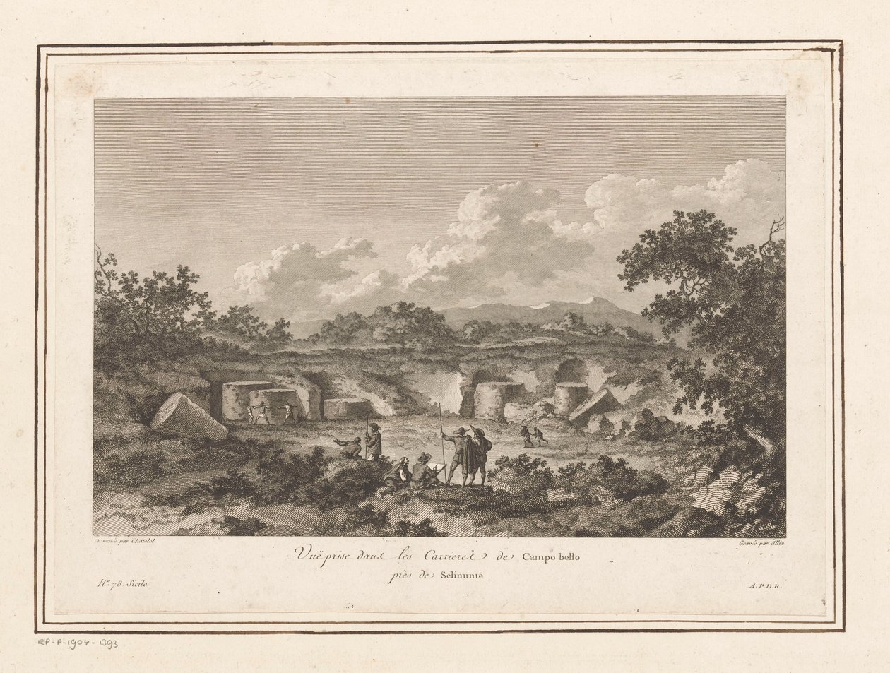 Kilátás a Campo Bello-i kőbányára, Selinunte-ban Vuë díj dans les Carrieres de Campo bello près de Selinunte (cím a tárgyon) alkotó: François Allix