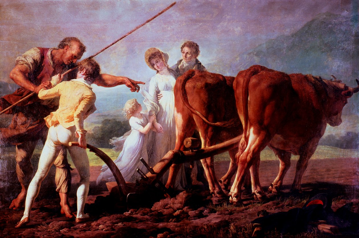 "A szántás lecke", 1798 alkotó: François André Vincent