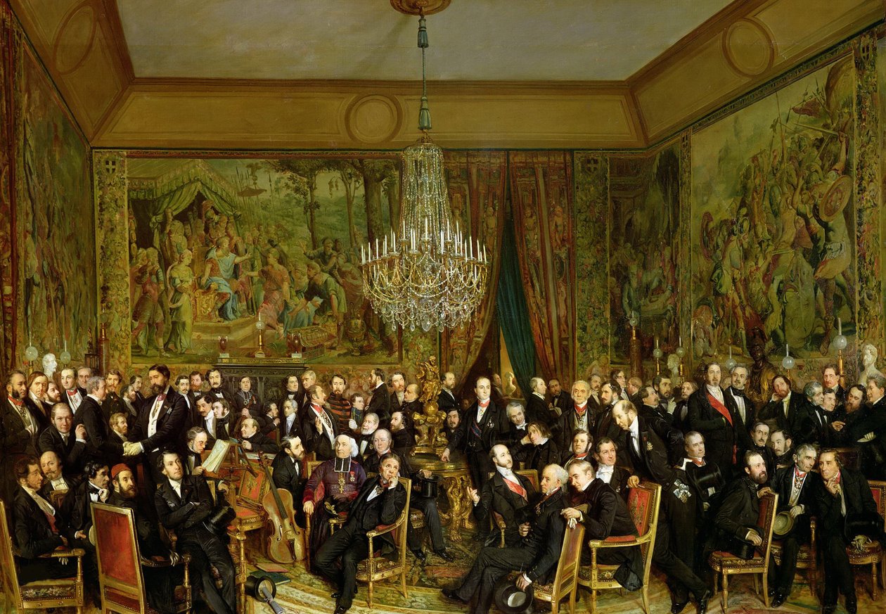 Alfred Emilien szalonja, Comte de Nieuwerkerke 1811-1892 a Louvre-ban, 1855. alkotó: François August Biard