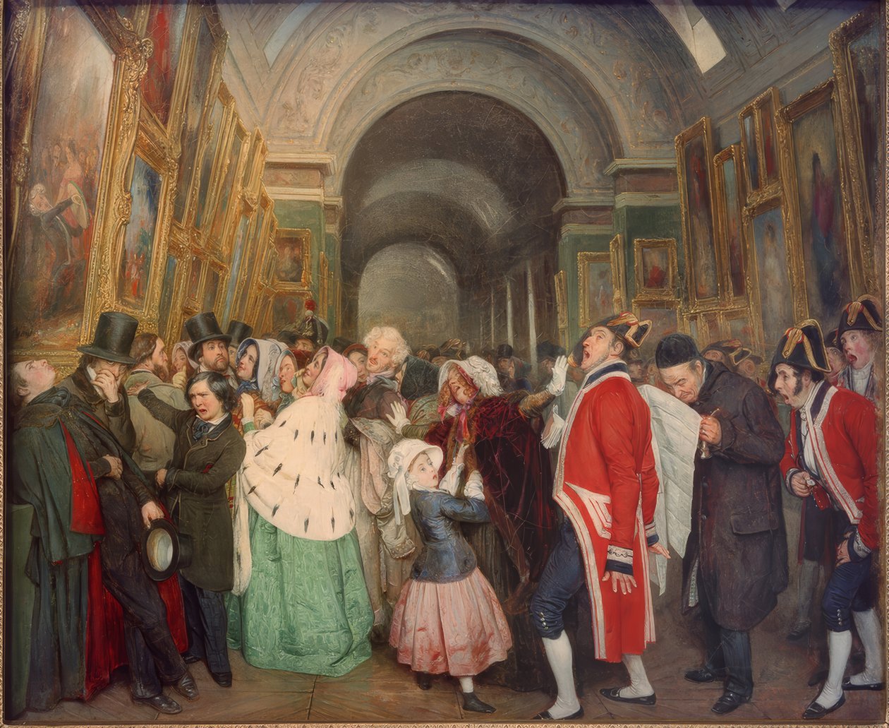 Négy óra, a Szalonban. (Az éves Salon de pein bezárása alkotó: François Auguste Biard