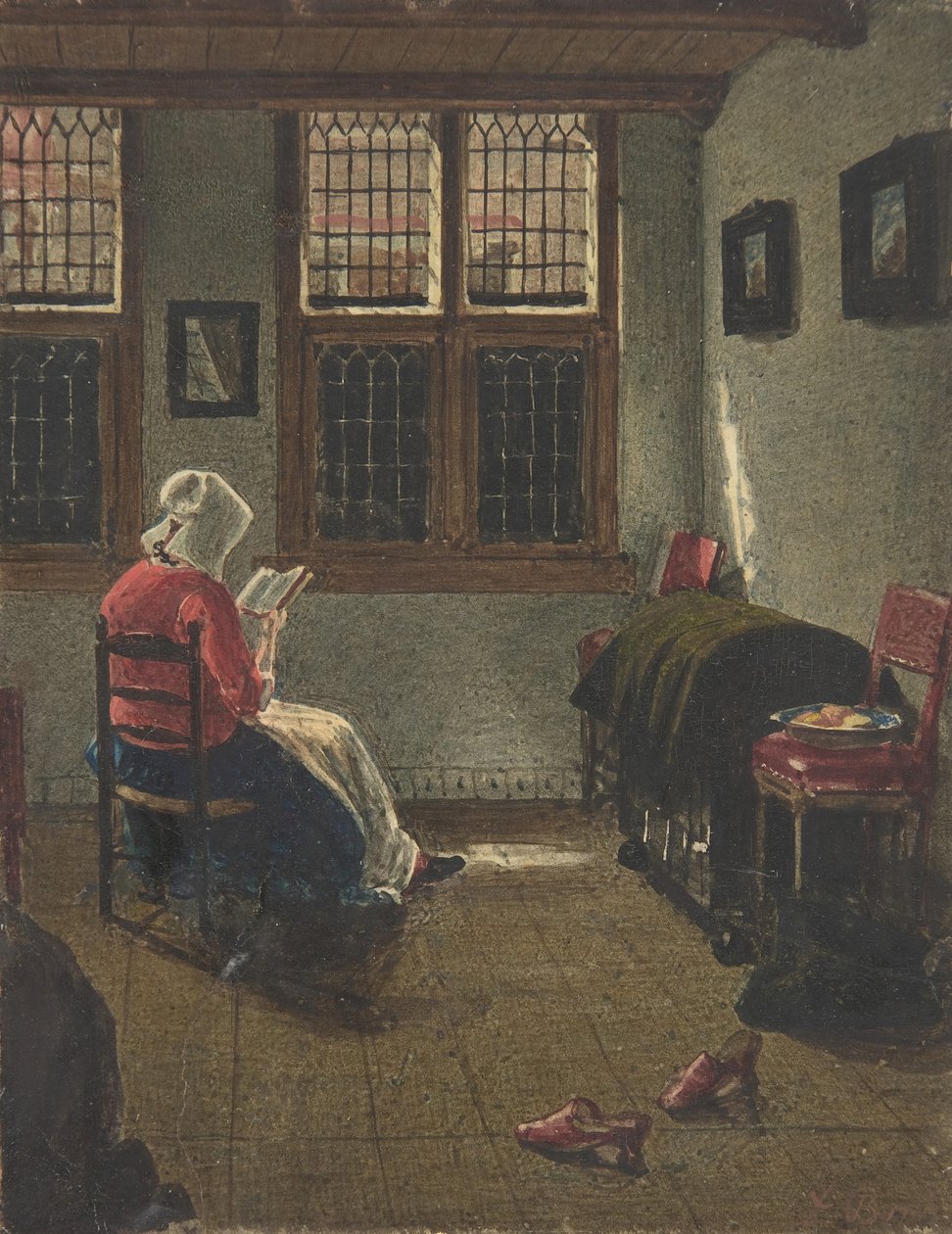 Olvasó nő, Pieter Janssens Elinga nyomán, 1846-47. alkotó: François Bonvin