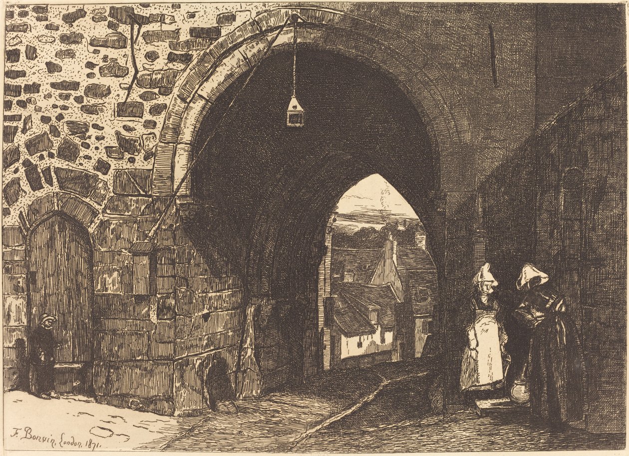 A Porte de St Malo Dinanban alkotó: François Bonvin
