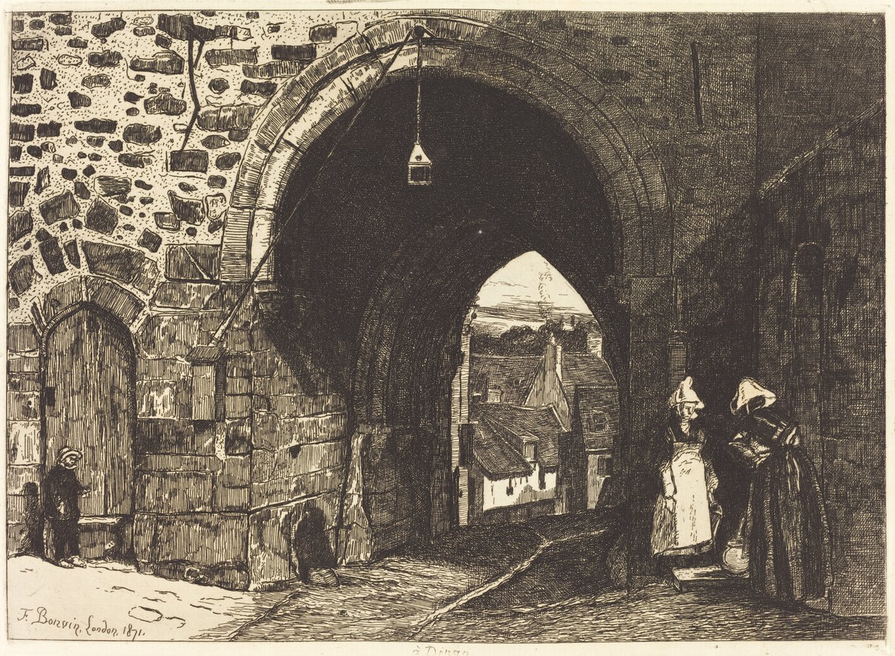 A Porte de St Malo Dinanban alkotó: François Bonvin