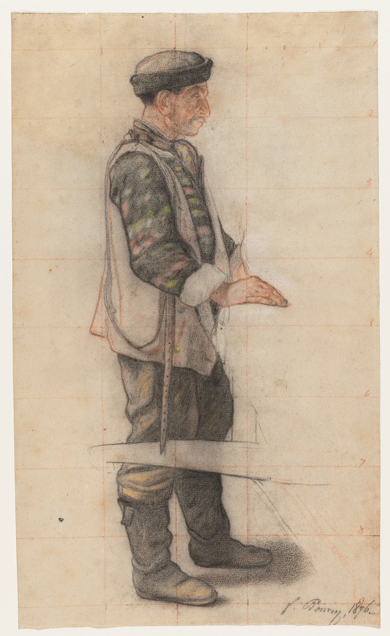 The Stretcher Bearer (A bukott tetőfedő című tanulmány) alkotó: François Bonvin
