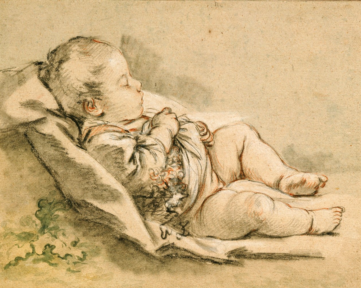 Egy alvó baba alkotó: François Boucher