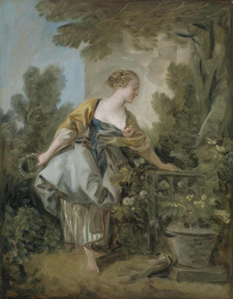 Egy fiatal lány a parkban alkotó: François Boucher