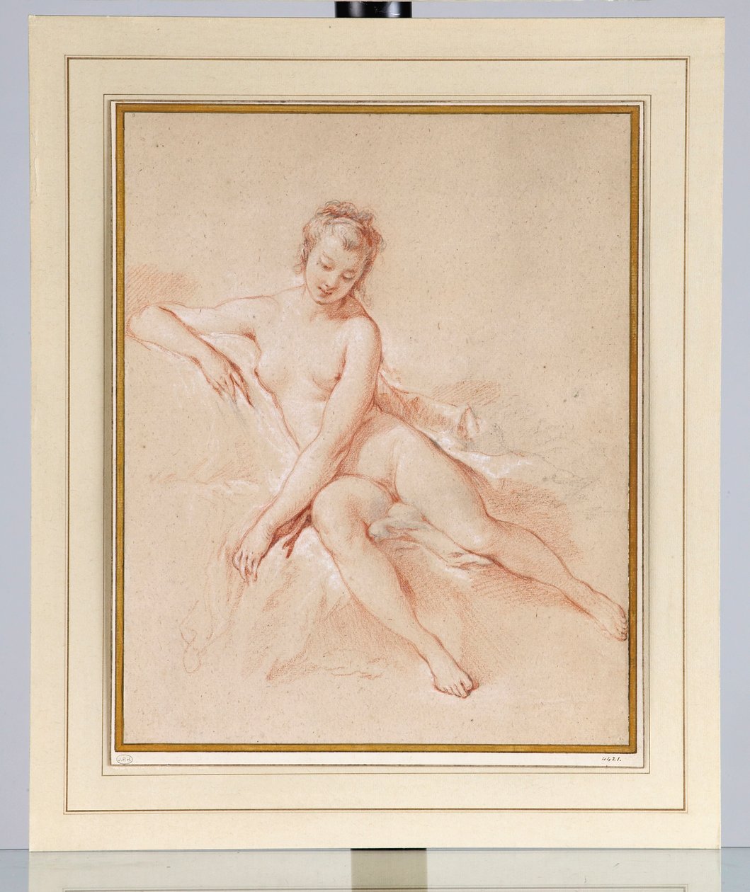 Egy ülő női akt alkotó: François Boucher