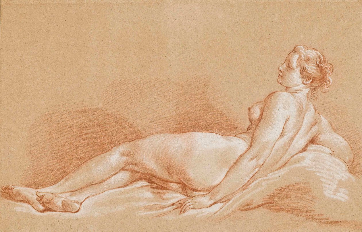 Boucher - Fekvő fiatal nő alkotó: François Boucher