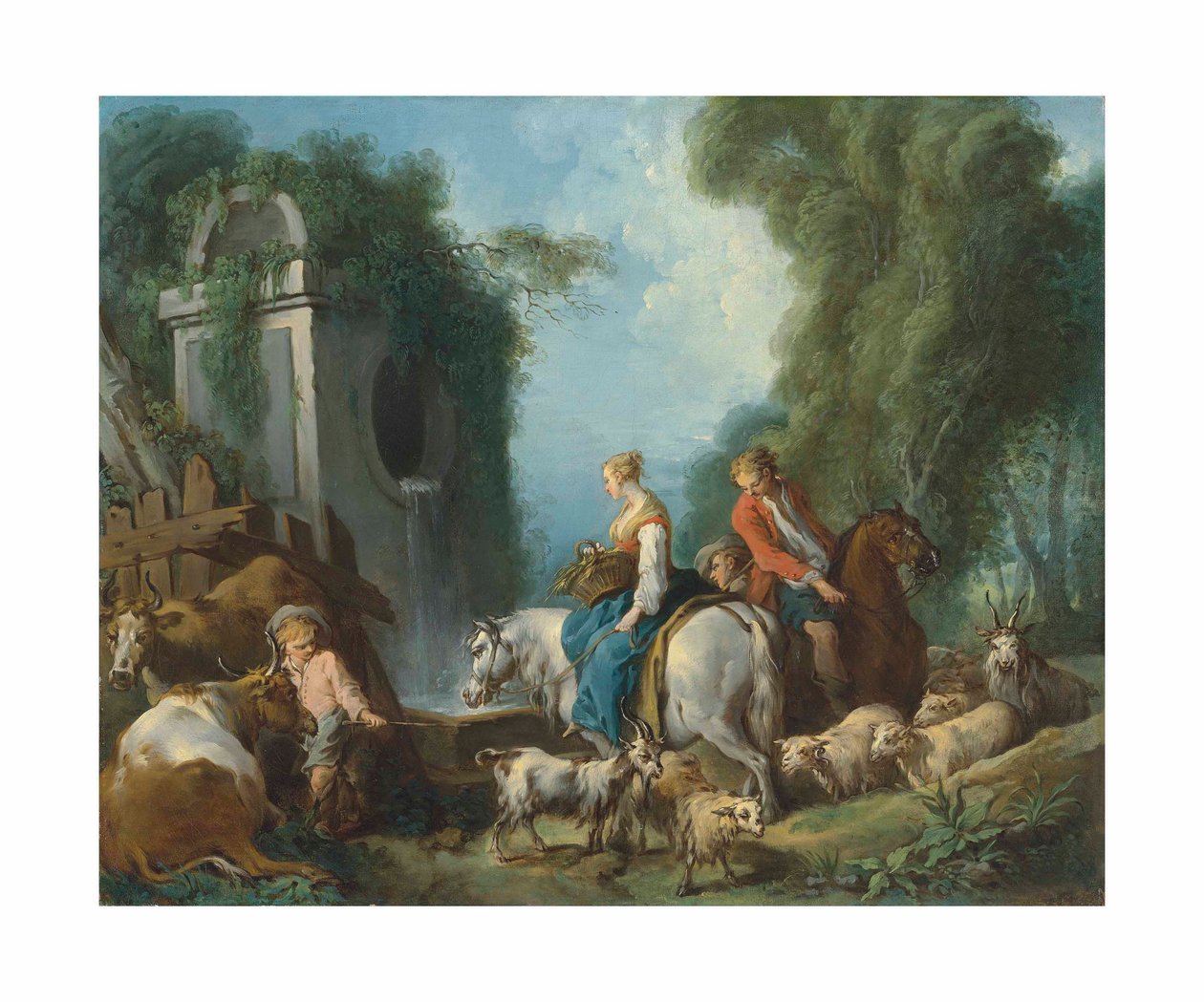 Boucher - Pasztorál a szökőkútnál alkotó: François Boucher