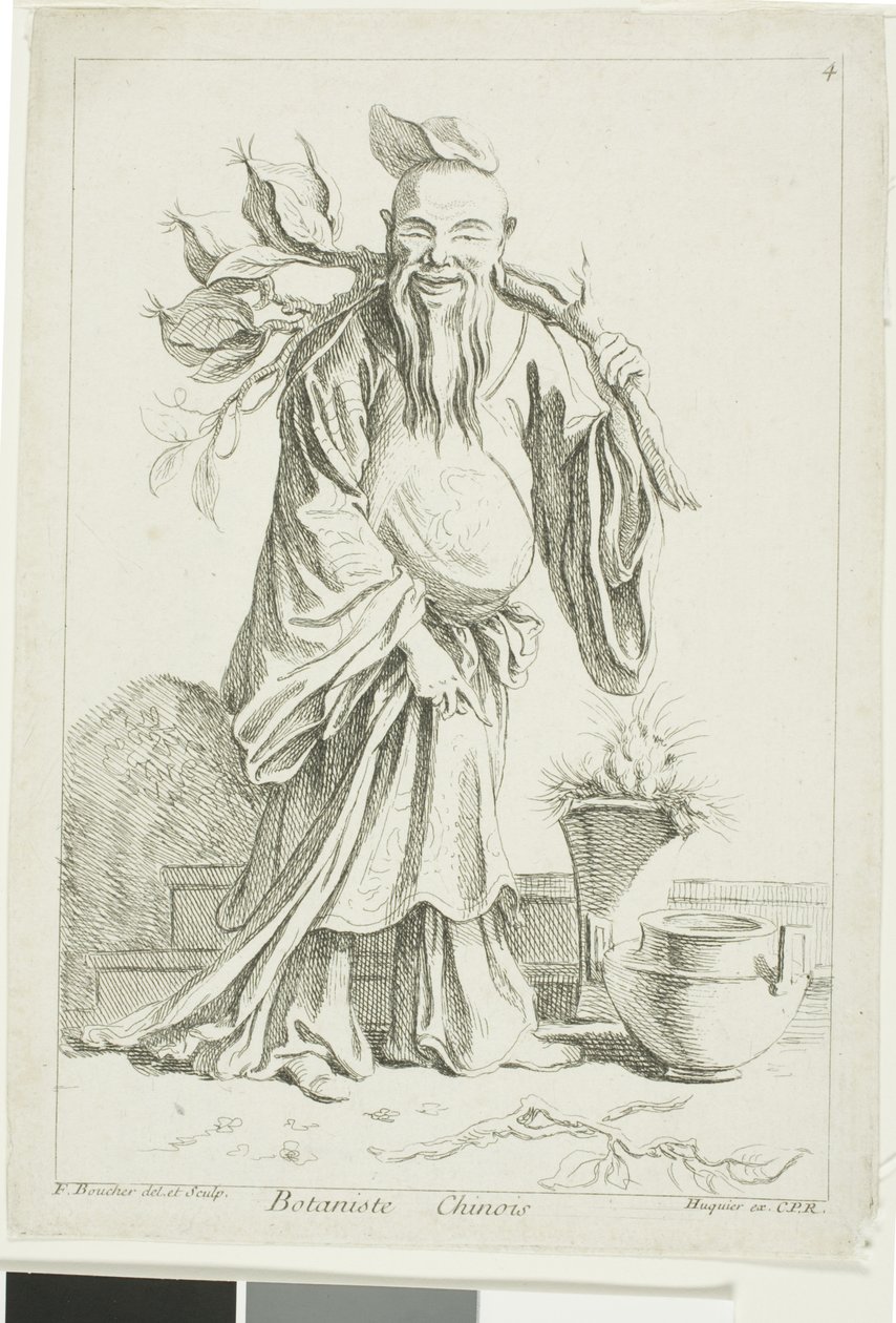 Kínai botanikus, különböző kínai figurák gyűjteményéből François Boucher szekrényéből alkotó: François Boucher