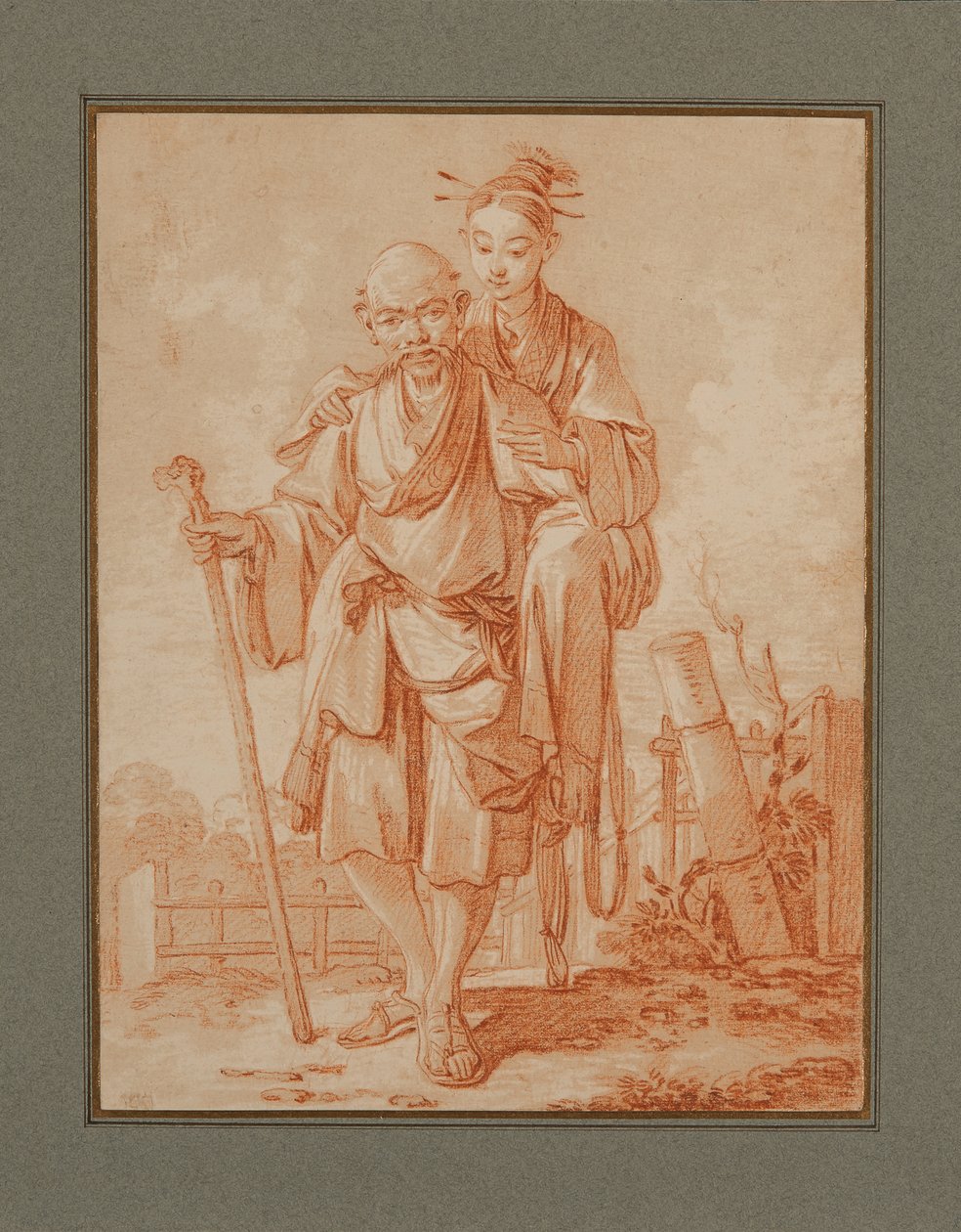 Kínai pár egy táj alkotó: François Boucher