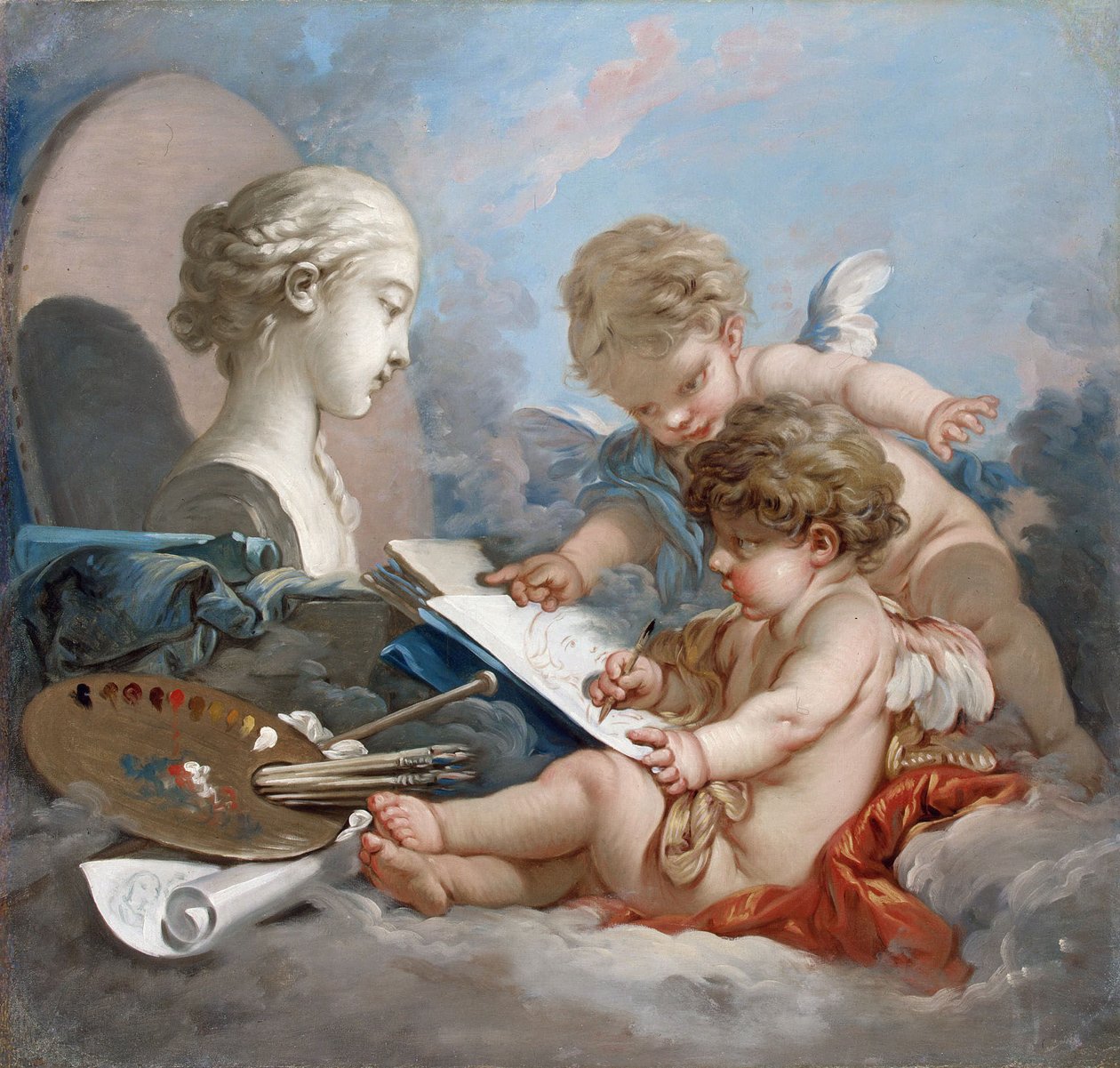 Cupids. A festészet allegóriája alkotó: François Boucher