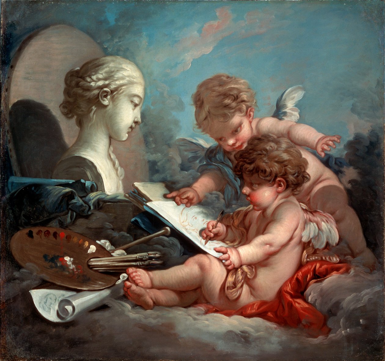 Ámorok, a festészet allegóriája, 1760-as évek. alkotó: François Boucher