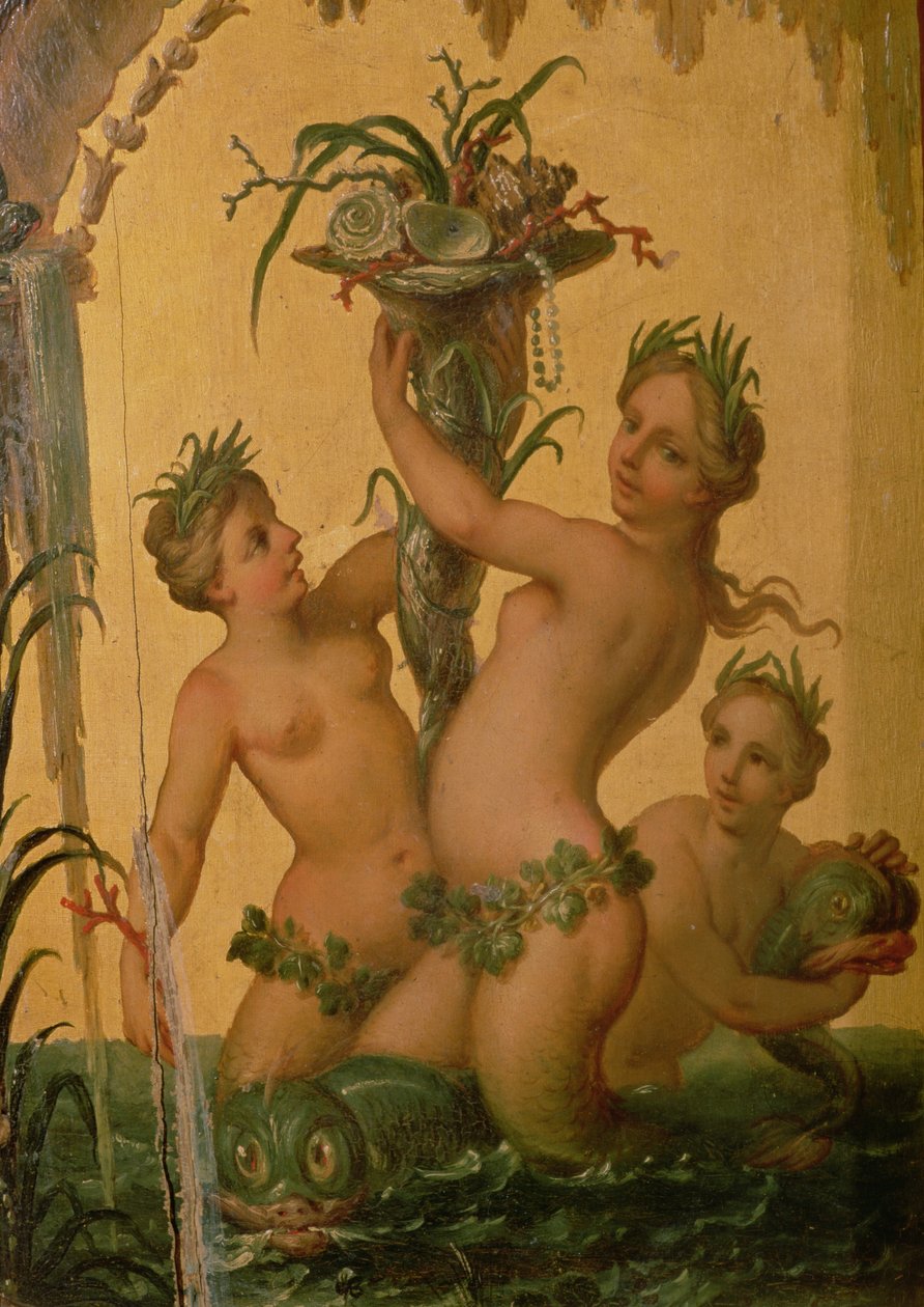 Bőségszaru szirénák részlete Nagy Péter állami kocsijából, 1724 körül alkotó: François Boucher