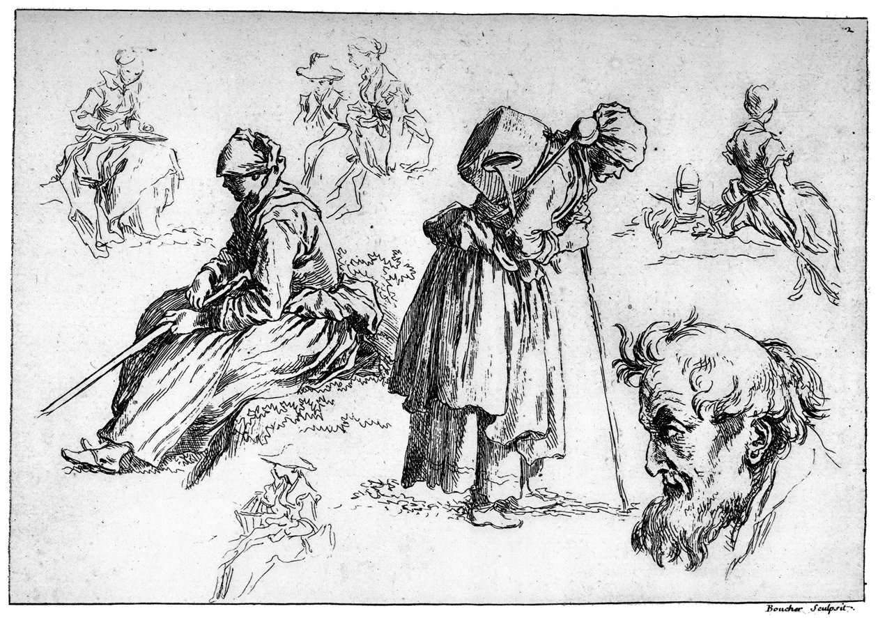 Változatos figurák, c1720-1770, 1924 alkotó: François Boucher