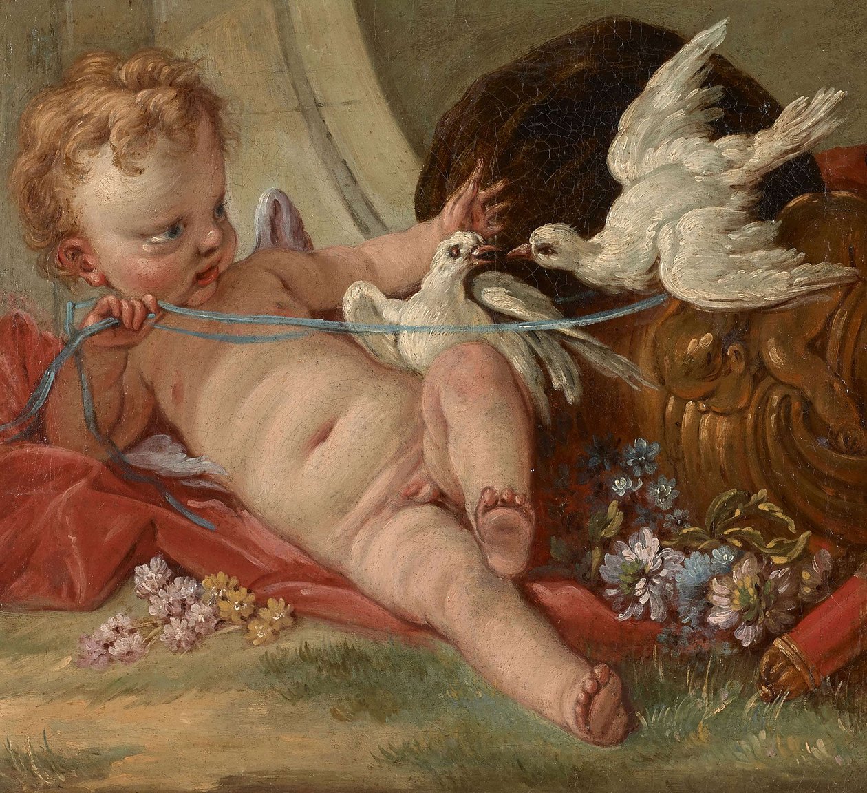 Entourage François Boucher - Szerelem két galambot tartva alkotó: François Boucher